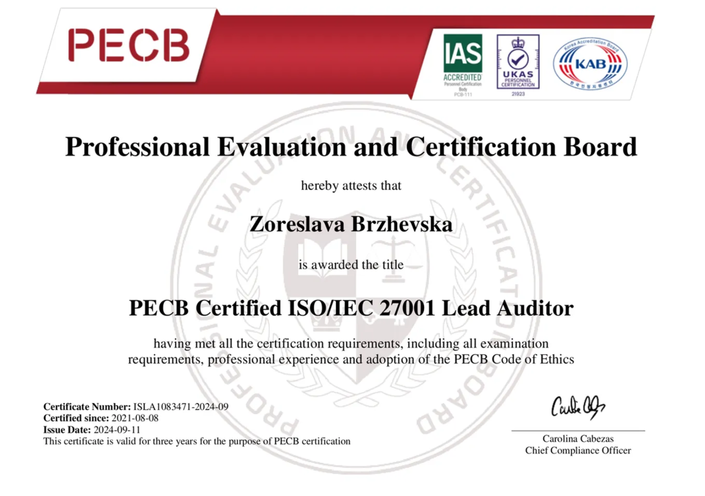 Професійний прорив: одразу +4 ISO/IEC 27001 Lead Auditor 1