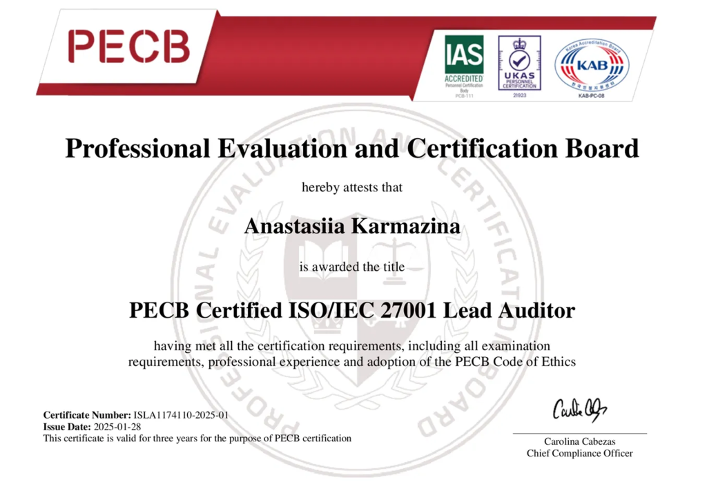 Професійний прорив: одразу +4 ISO/IEC 27001 Lead Auditor 2